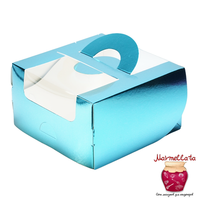 Упаковка для бенто-торта БИРЮЗОВАЯ 140*140*80 мм