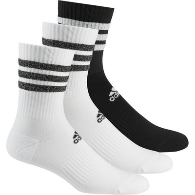 Носки теннисные Adidas Glam 3 Stripes Cushioned Crew Sport Socks 3PP - white/black/white