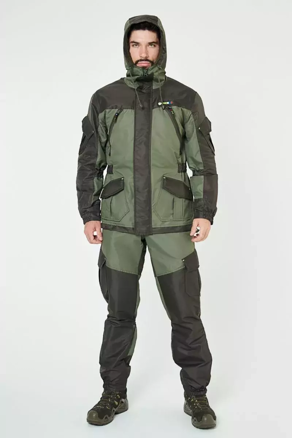 Демисезонный мужской костюм Onerus Горный -5 (Таслан,Флис) Тёмный хаки
