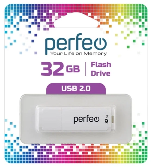 Флешка 32-GB PERFEO C04 белый