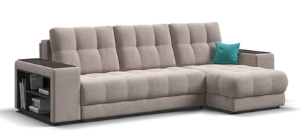 Угловой диван Босс ХЛ Велюр Монолит латте