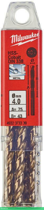 Сверло по металлу Milwaukee HSS-Co 4.0мм 10шт (4932373339)