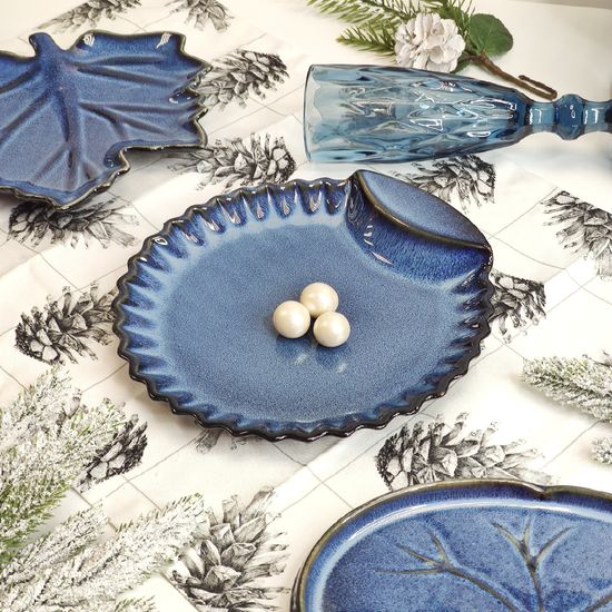 Блюдо сервировочное «Сапфировое изящество. Ракушка» круглое, 20×3 см