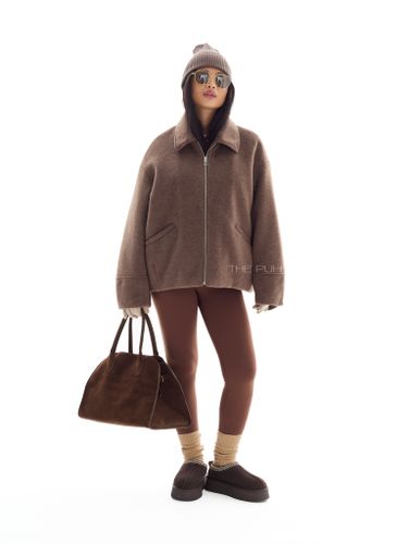 Шерстяная куртка на молнии в цвете шоколад