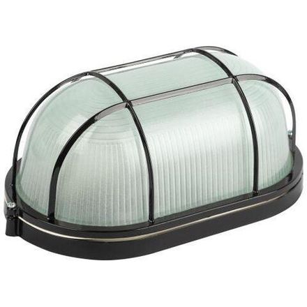 Светильник НБП 04-100-002 1х100Вт E27 IP54 акватермо алюм./стекло овал с решеткой черн. Эра Б0063913