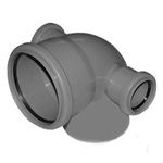 Колено 110х90 с выходом 50мм ВПРАВО+ВЛЕВО СЕРЫЙ