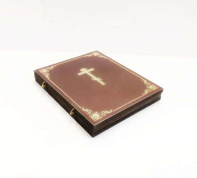 Складень трехстворчатый деревянный "Пресвятая Богородица, Господь Вседержитель, свт. Николай Чудотворец" 11х13