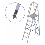 Лестница-платформа фиксированной высоты алюминиевая MEGAL ЛПФВА Н=1.5-1 с шипами