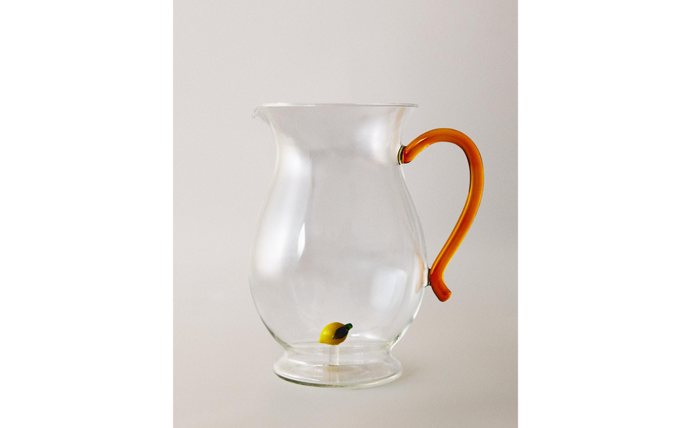 Zara Home кувшин из боросиликатного стекла, цвет жёлтый, 19.5 см