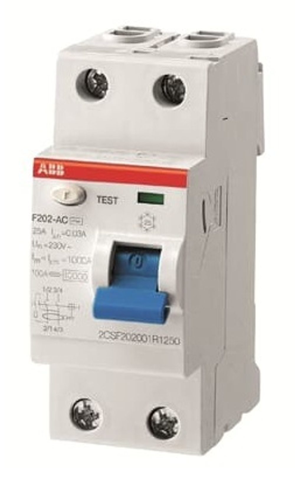 Выключатель дифференциального тока (ВДТ, УЗО)  ABB F202AC