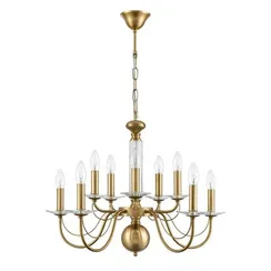 8033/10 CLASSI LN25 16 медь, металл/стекло Люстра подвесная Е14 10*40W 220V INCANTO