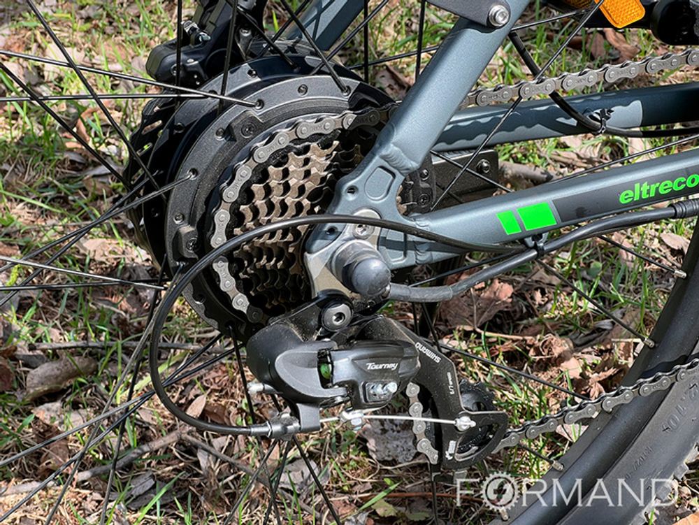 Электровелосипед Eltreco XT 600 Pro (Серо-зеленый)