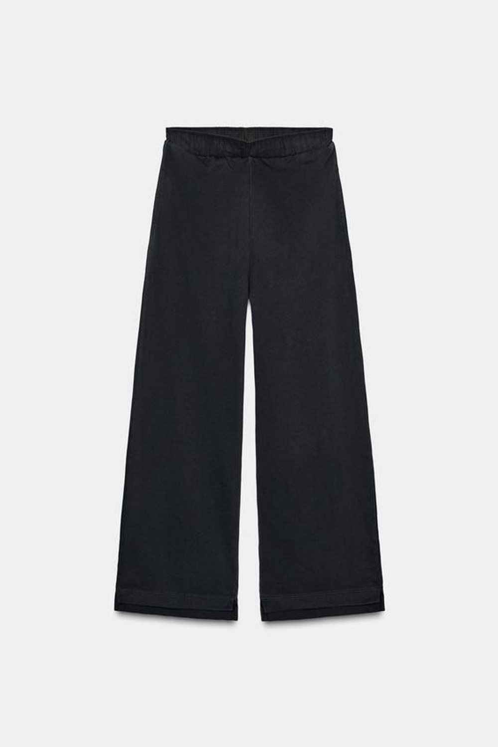 ZARA КОМБИНИРОВАННЫЕ БРЮКИ С ЭФФЕКТОМ ПОТЕРТОСТИ, УГОЛЬНЫЙ