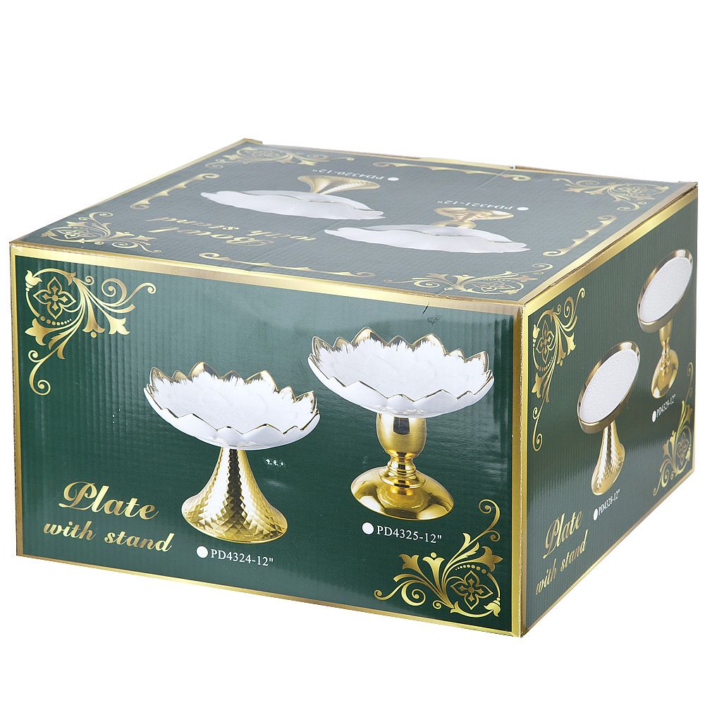 Блюдо на ножке " " 30х30х26см (фарфор) (подарочная упаковка)