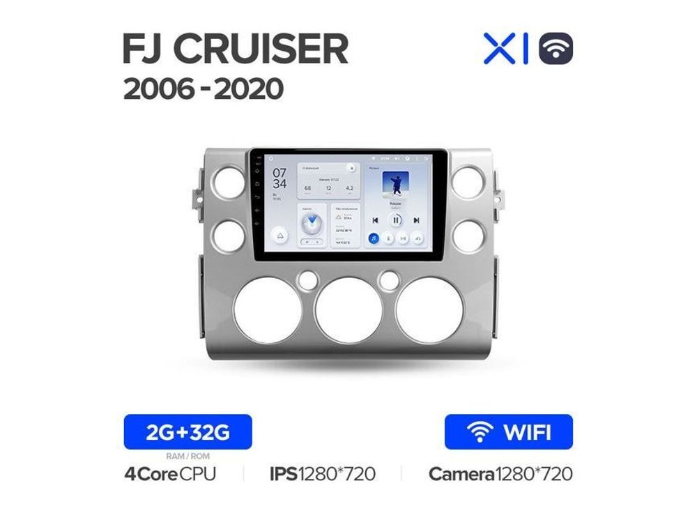Магнитола Teyes X1 2-32 Wi-Fi Toyota FJ Cruiser J15 2006 — 2020 9.0&quot;