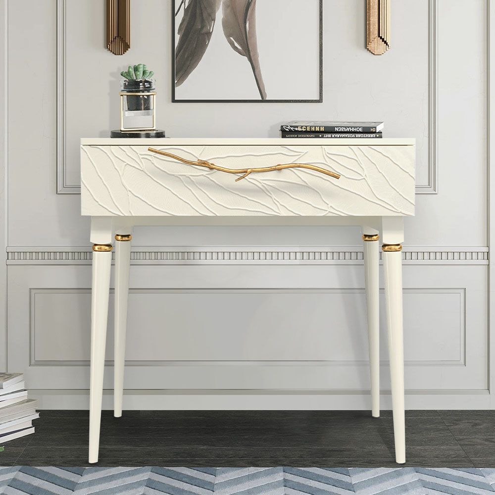 Консоль Арт Колор leaves Классик Голд Кремовый белый