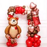 Шар (33''/84 см) Фигура, Мишка с сердцем, 1 шт.