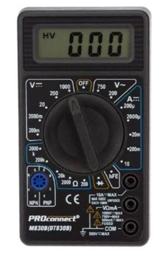 Мультиметр DT830В Proconnect" цифровой 13-3011
