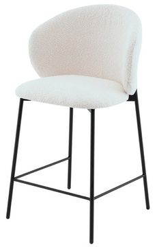 Стул полубарный Snow букле белый