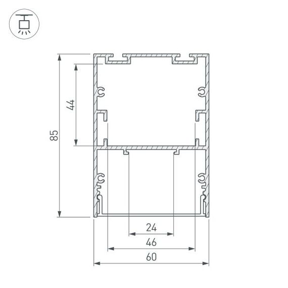 Профиль Arlight ARH-Line-6085-3000 Black 036138