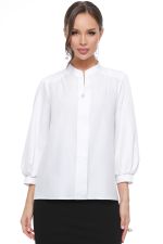 Блузка белая с воротником-стойка DStrend (Акция)
