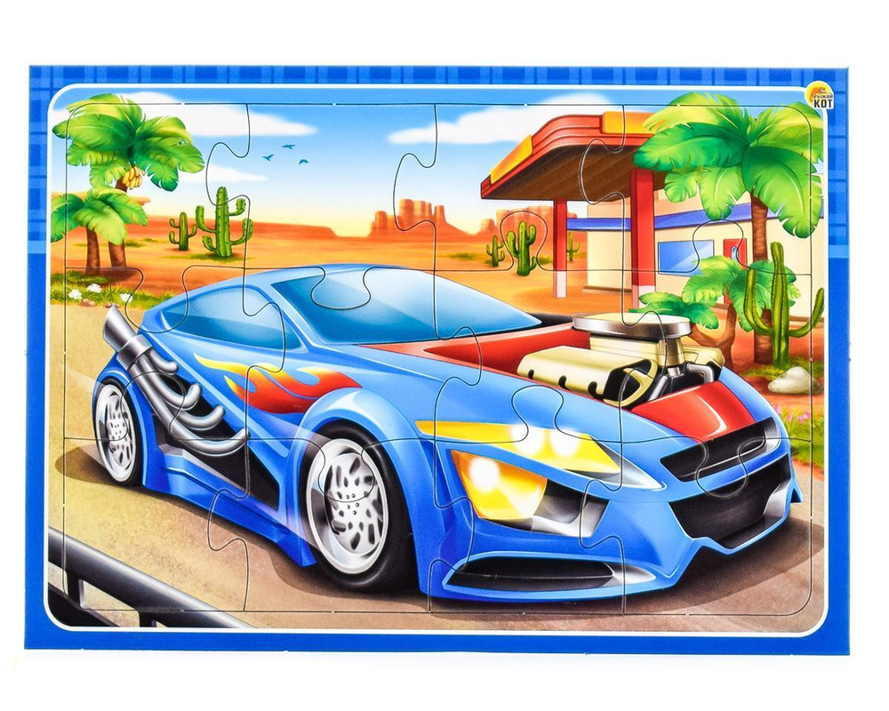 Пазл-рамка 12 эл. "Тачка в Пустыне" (Арт. П-0456)