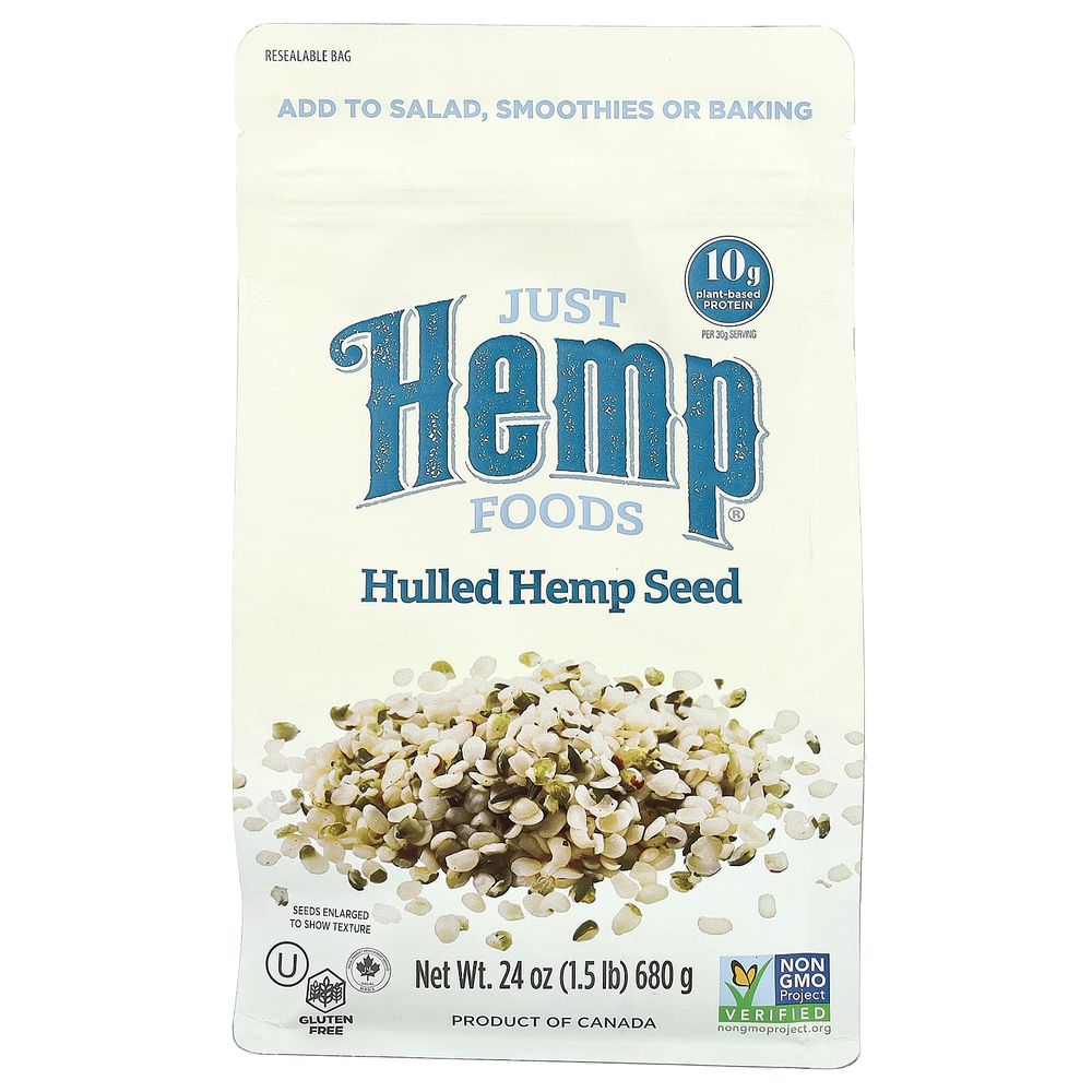 Just Hemp Foods, Очищенные семена конопли, 680 г (24 унции)