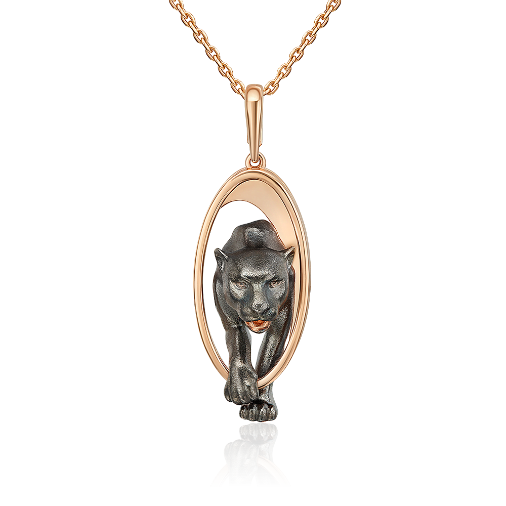 Подвеска «Королева саванны» из красного золота