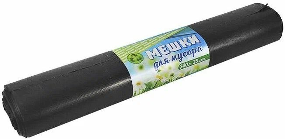 Мешки мусорные 240л/40мкм., ПВД Наша Планета (25шт/5рул.)