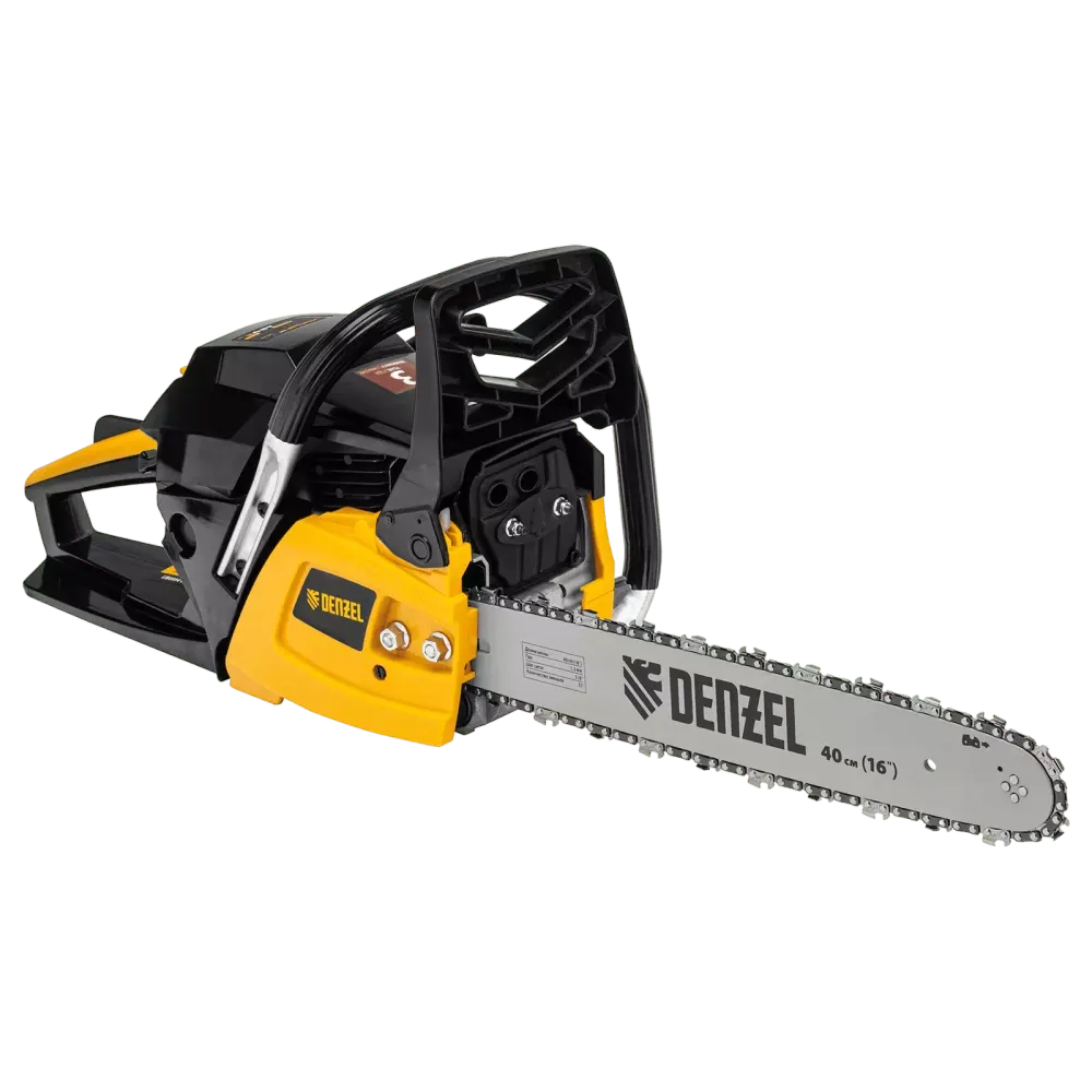 Пила цепная бензиновая DGS-4516, шина 40 см, 45 см3, 3 л.с, шаг 3/8, паз 1.3 мм, 57 звеньев Denzel, 95230
