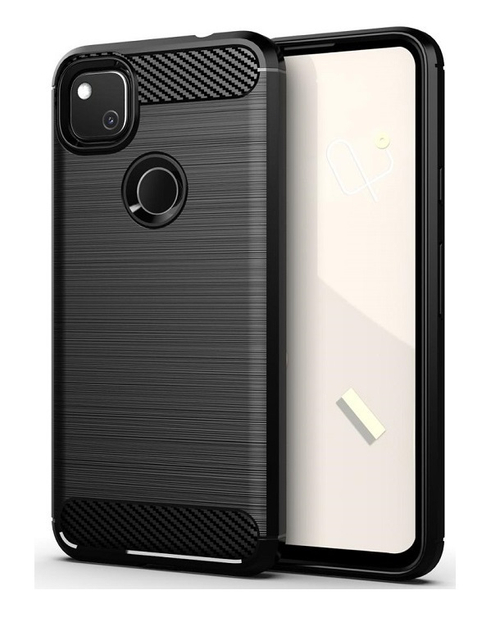 Чехол защитный черный для Google Pixel 4A 4G, серия Carbon от Caseport