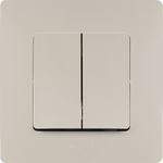 Выключатель 2х-клавишный 10А 250В слоновая кость ETIKA Legrand