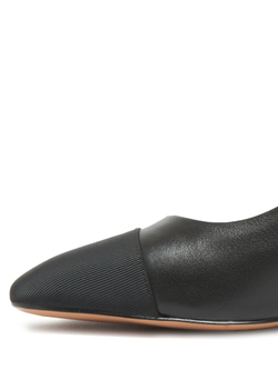 Женские комбинированные туфли черные с текстилем