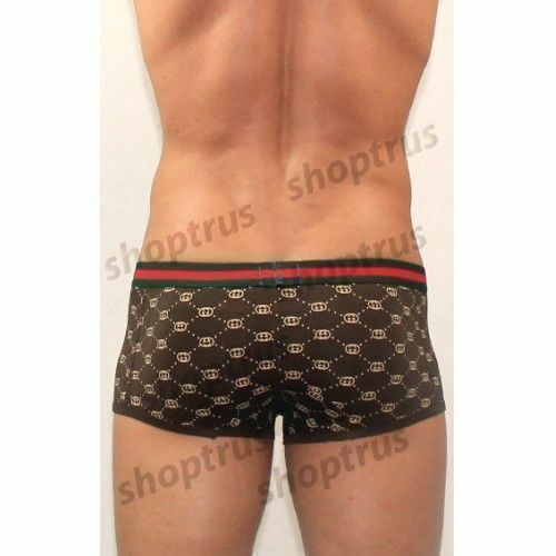 Мужские трусы хипсы коричневые Gucci Hip Boxer