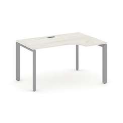 Style Project Стол рабочий эргономичный SN-59P.SPA-001(R) Дуб Наварра/Металл Серый/Серебро Заглушка