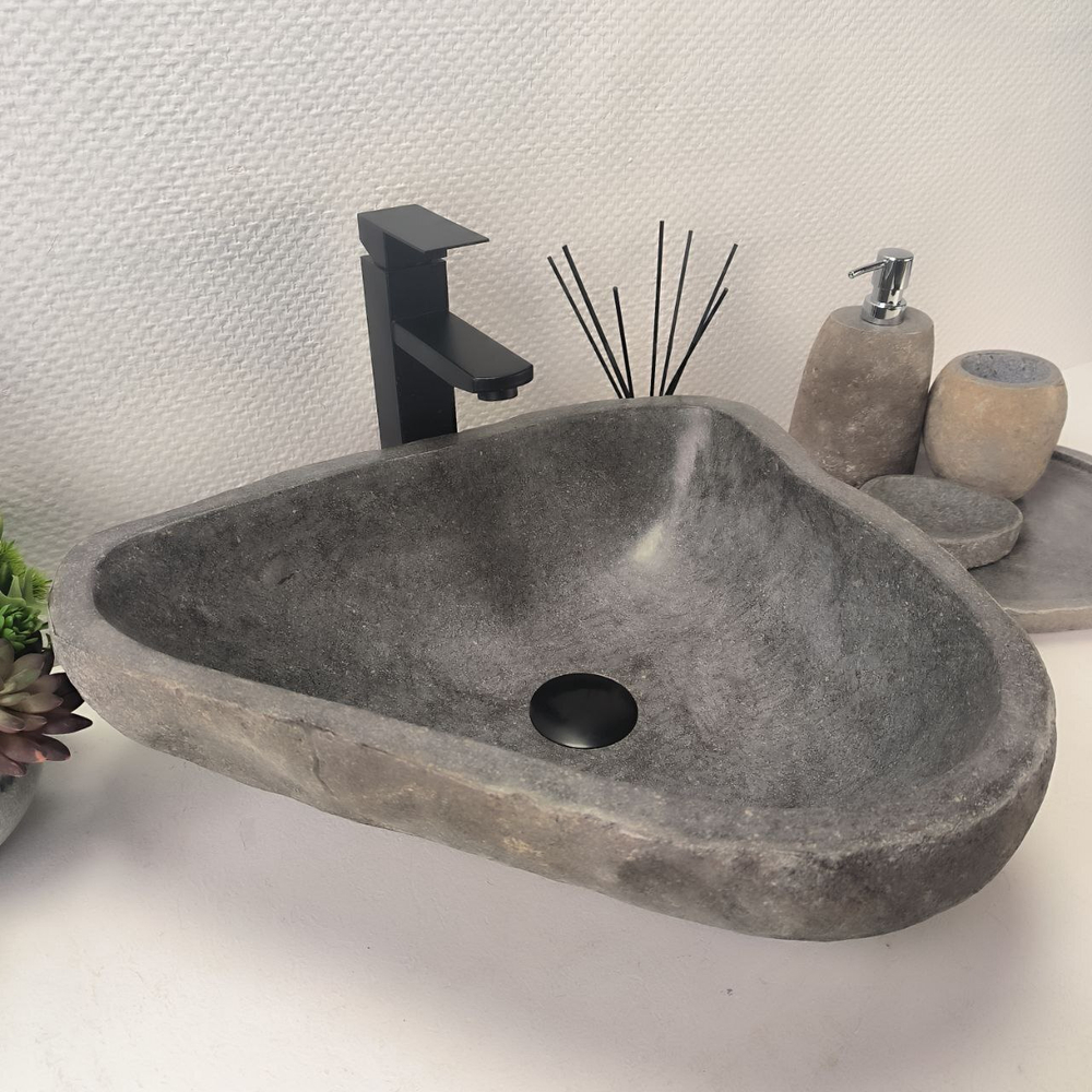 Раковина из речного камня RS-63663 (48*42*15) 0122