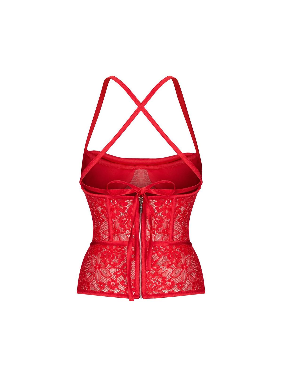 Топ драпированный корсетного типа из сатина и кружева