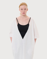 MM6 MAISON MARGIELA ПЛАТЬЕ БЕЛОЕ С ГЛУБОКИМ ВЫРЕЗОМ