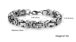 Браслет из стали с плетением плоский лисий хвост Steelman gb0615711b