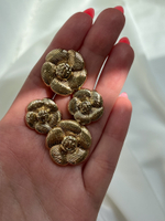 Пуговицы золотистые в форме цветка