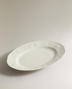 Zara Home блюдо сервировочное из фарфора, цвет кремовый, 28.4 см