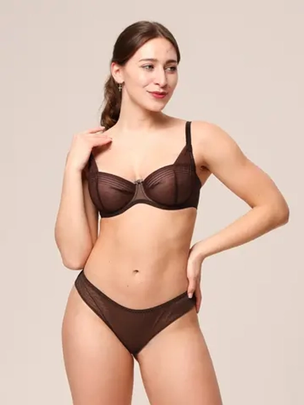 Бюстгальтер Zebra балконет мягкая чаша на каркасах (шоколад)
