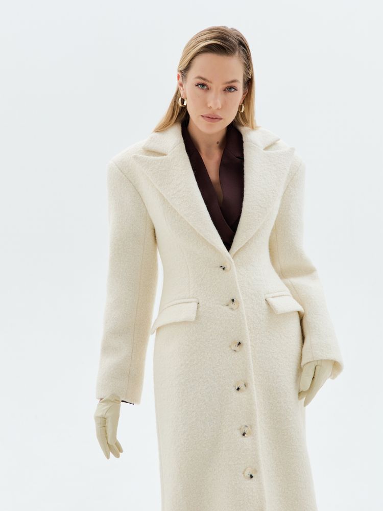 Пальто однобортное приталенное Ivory