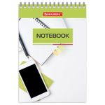 Блокнот МАЛЫЙ ФОРМАТ (97х145 мм) А6, 40 л., гребень, картон, клетка, BRAUBERG, "Идеальный офис", 129823