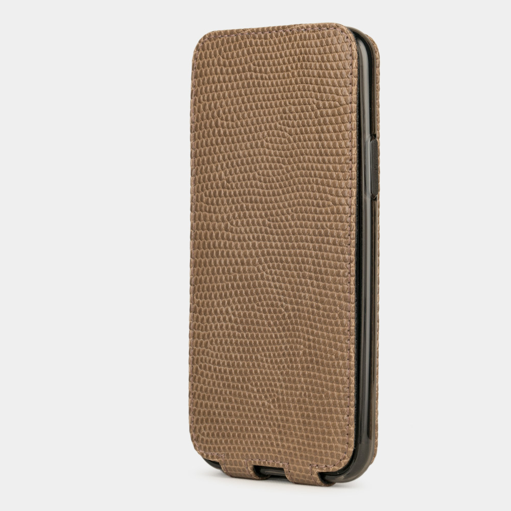 Чехол кожаный для iPhone 11 Pro цвета кофе лак