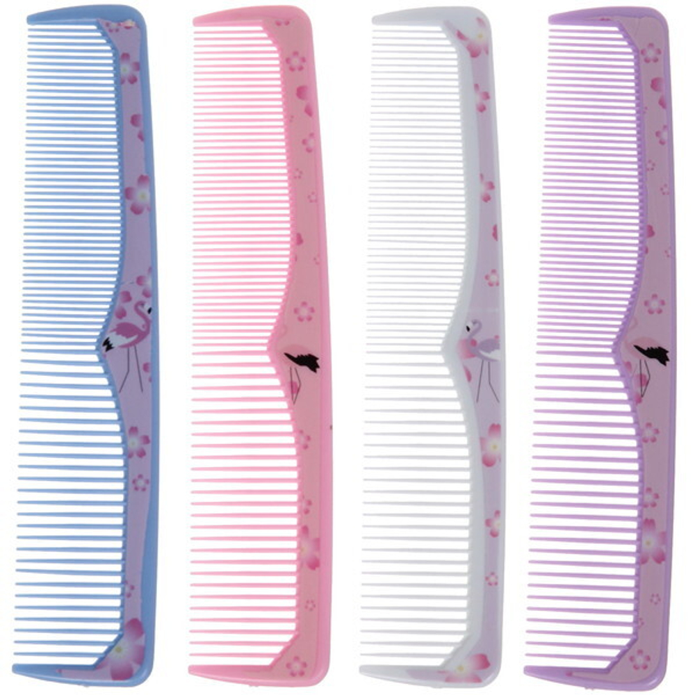 Расческа комбинированная «Fashion hair - Цветочный рай», микс 4 цвета, 22*4,5см