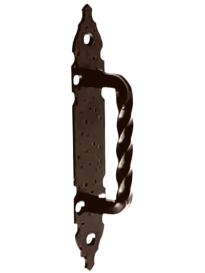 Дверная ручка 280х45мм., витой захват 140мм (покраска черная-матовая)