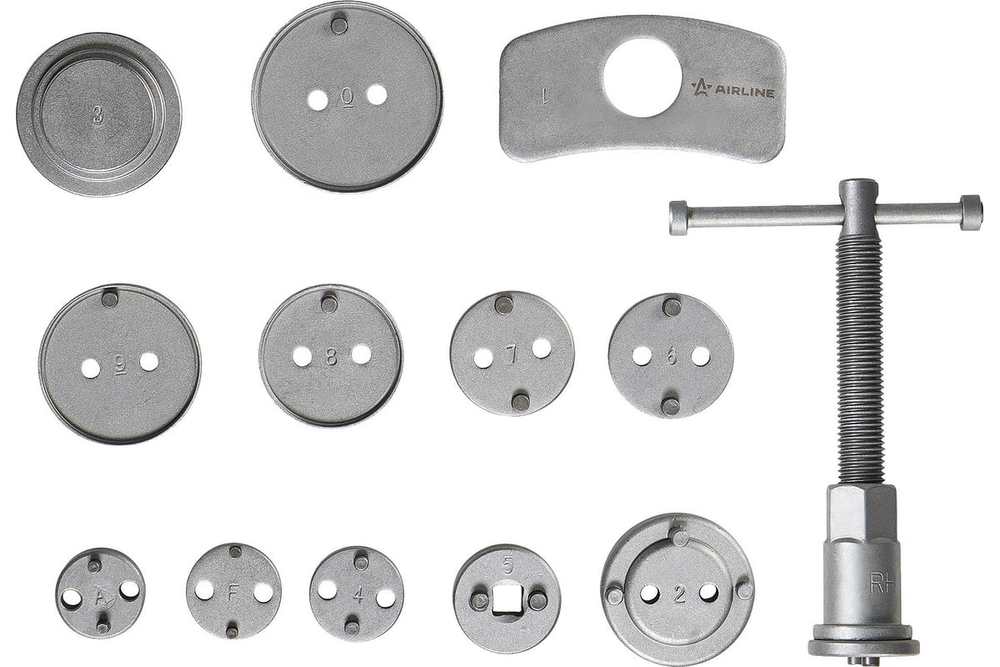 Приспособление для утапливания поршней тормозного цилиндра, набор 13пр., кейс ATBT003 AIRLINE