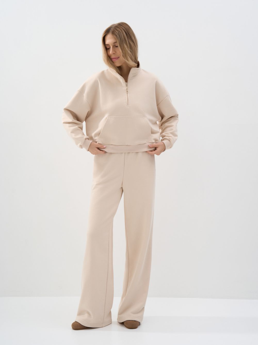 Брюки с велюровым эффектом "Ваниль" женские