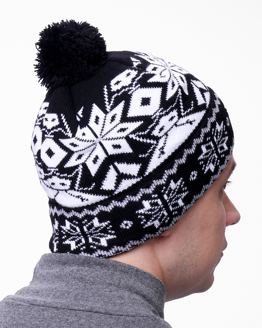 Мужская шапка PRIVAL с отворотом Скандинавия -6 антрацит